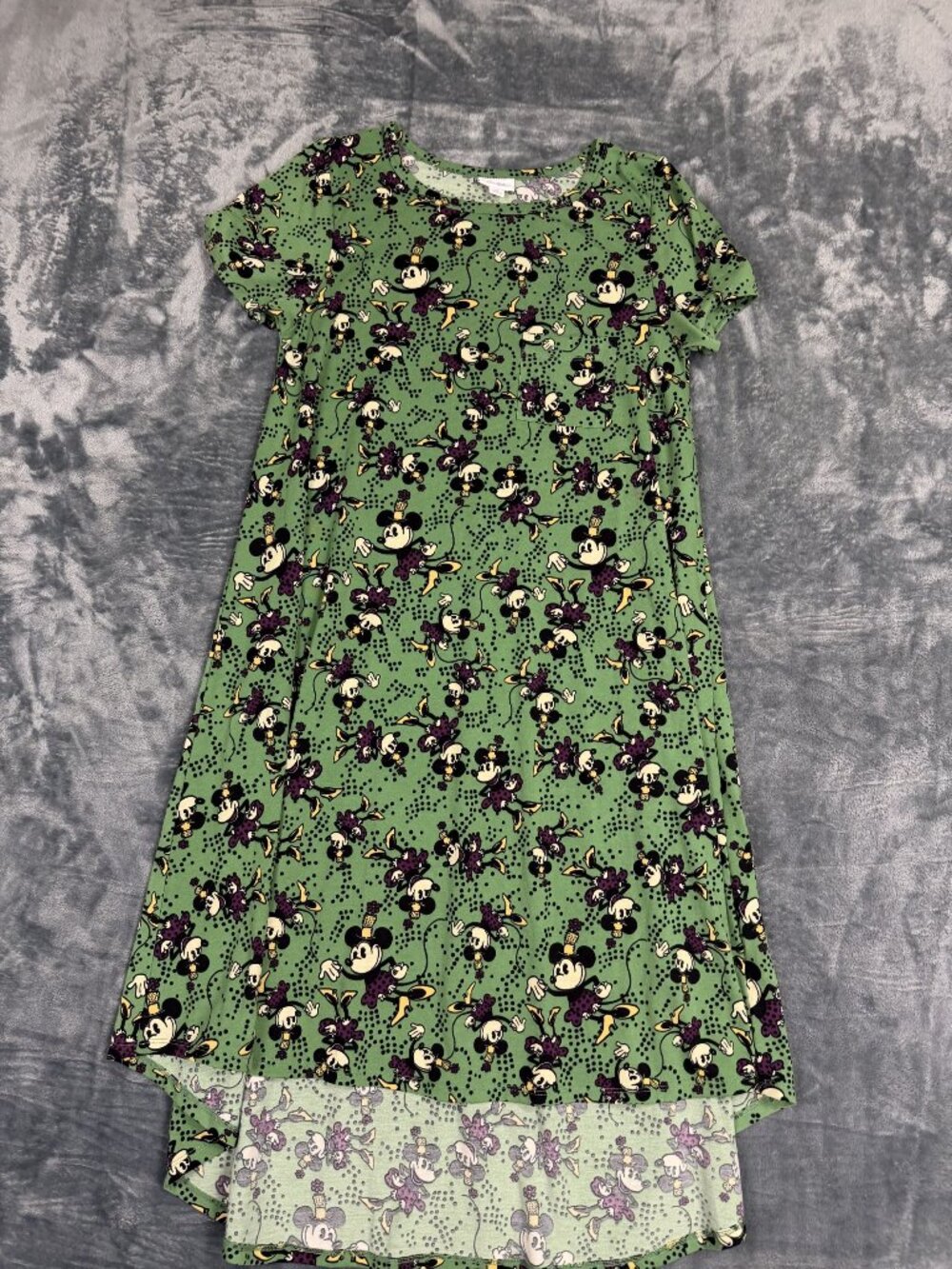 LuLaRoe Womens Green Minnie Mouse Print Swing Dress Size M